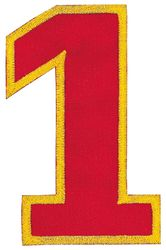 Nažehľovacie vyšívané čísla - jednotka červená výška 8cm